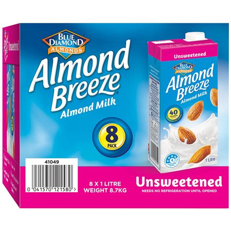 blue diamond almond breeze unsweetened almond milk