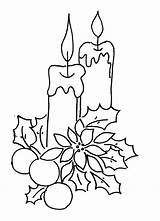 Christmas Candles Coloring Print Pages sketch template