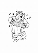 Coloring Pages Accordion Bear sketch template