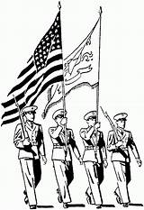 Coloring Pages Military War Veterans Ii Memorial Service sketch template