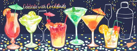 Celebrate With Cocktails — Ohn Mar Win Illustration