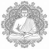 Buddha Coloring Bouddha Budda Meditating Messo Meditando Amulets Mascots Assis Seated Méditant Vectors Bouddhiste Etoile Virgo Esoteric Getdrawings sketch template