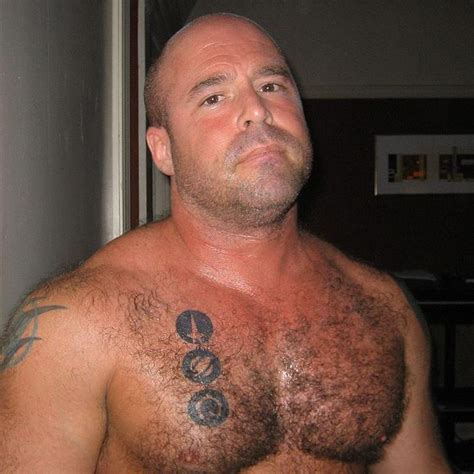 hairy chest stubble bald alpha daddy in 2019 hairy chest men muscle bear