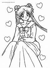 Sailor Moon Coloring Pages Cartoon Usagi Tsukino Color Printable Anime Sailormoon Character Bishoujo Senshi Characters Book Kids Sheets Official Diapositive sketch template