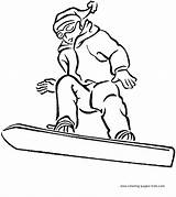 Snowboarding Coloring Pages Snowboard Winter Kids Clipart Sports Color Printable Snow Ski Sheets Print Skiing Clip Sport Ws3 Book Cliparts sketch template