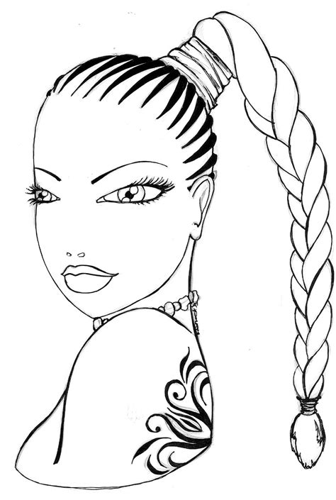 afro hair coloring pages