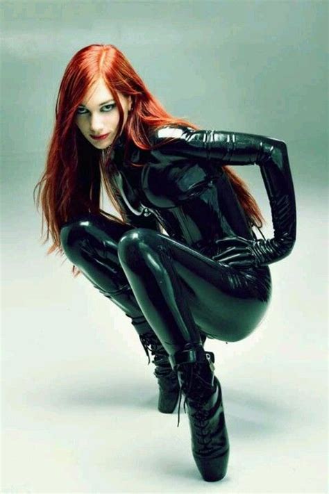 sexy redhead in full latex catsuit gorgeous latex and leather babes pinterest sexy latex