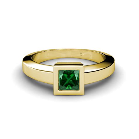 lab created emerald princess cut solitaire ring  ct   solid gold ebay
