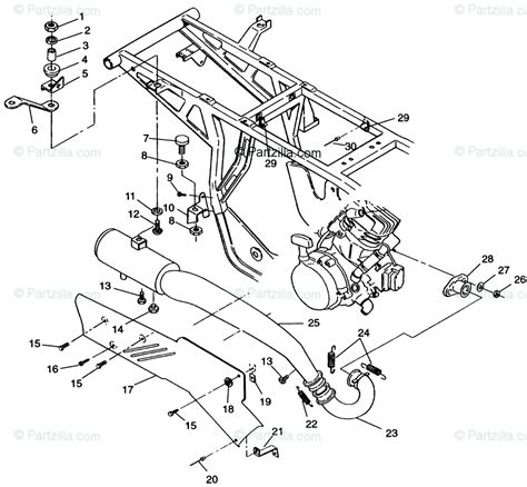 polaris atv  oem parts diagram  exhaust system sportsman  partzillacom