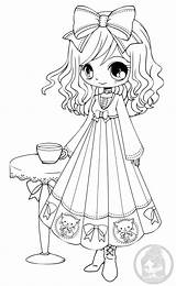 Chibi Coloring Pages Girls Chibis Yampuff Stuff Top sketch template