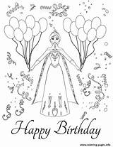 Coloring Birthday Frozen Pages Colouring Anna Party Printable Elsa Happy Disneys Kids Color Disney Print Card Drawing Princess Gif Book sketch template