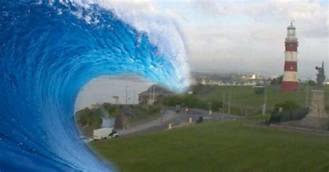 giant tsunami  engulf plymouth