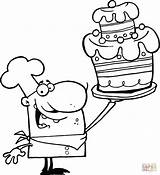 Coloring Chef Cake Pages Printable sketch template
