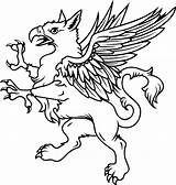 Griffin Tattoo Outline Gryphon Gif Heraldry Medieval Mythical Coat Arms Greif Griffon Logo Kids Creatures Pages Figure Cool Griffins Crest sketch template