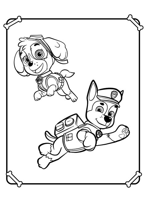 chase paw patrol coloring pages  getdrawings