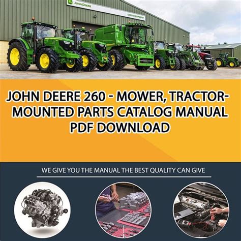 john deere  mower tractor mounted parts catalog manual   service manual