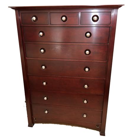 stickley dark cherry finish tall dresser ebth