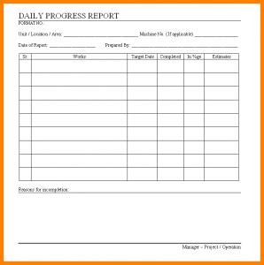 student progress report template progress report formats daily progress