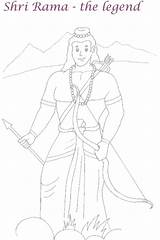 Rama Lord Coloring Ram Pages Shri Print Printable Pdf Open  Festival sketch template