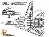 Coloring Pages Airplane Force Air Fighter Jet F14 Printable Tomcat Military Plane Kids Jets Adults Choose Board sketch template