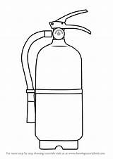 Extinguisher Fire Draw Drawing Step Drawings Objects Tutorials Drawingtutorials101 Learn Everyday Paintingvalley sketch template