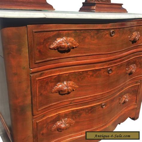 antique eastlake victorian furniture carved walnut marble top dresser