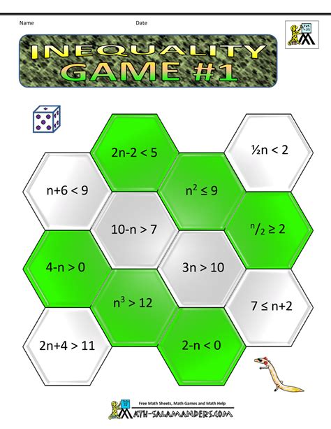 algebra math games  grade math worksheets