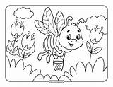 Bee Coloring Pages Printable sketch template