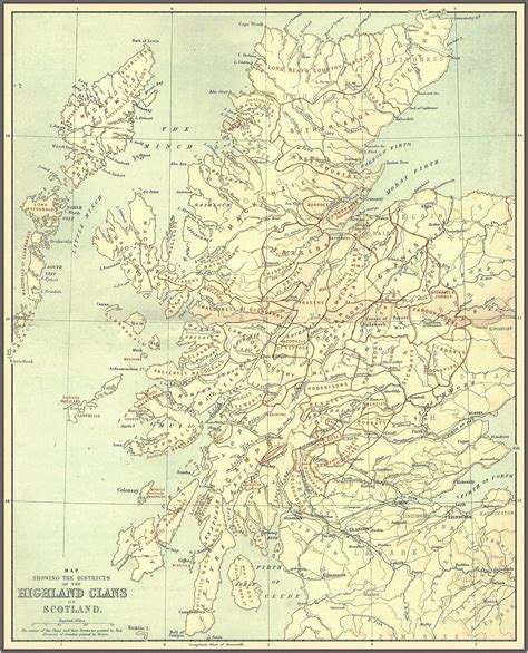 map showing  districts   highland clans  scotland scotland