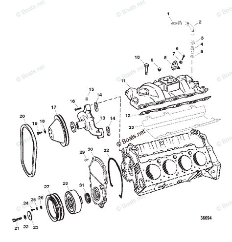mercruiser sterndrive gas engines oem parts diagram  intake manifold  front cover boatsnet