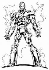 Coloring Iron Man Pages Printable Cool sketch template