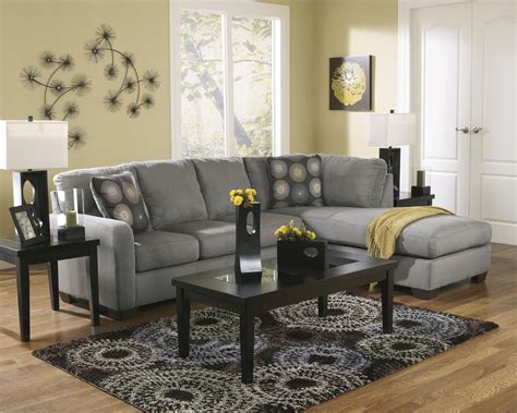 Ashley Zella 2 Piece Sectional In Charcoal Right Facing 70200 66 17 Kit
