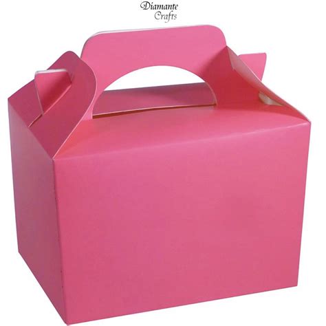 party boxes solid colour plain cardboard lunch food loot treat box