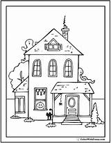 Halloween Coloring Pages House Ghost Cat Printable Sheet Pdf Graves Friendly Colorwithfuzzy sketch template
