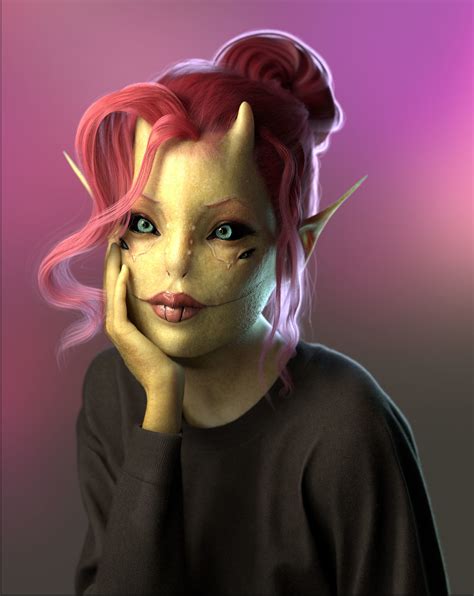 sweet alien girl 3d model cgtrader