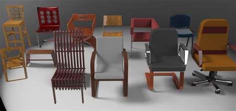modern 3d model chairs collection cgtrader