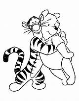 Winnie Poeh Pooh Kleurplaten Tigger Animaatjes Hugs Hugging sketch template