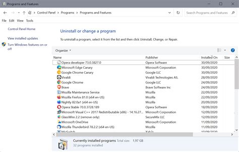 apps features settings   replacement  programs features control panel  windows