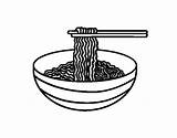 Noodles Coloring Bowl Colorear Pasta Coloringcrew sketch template