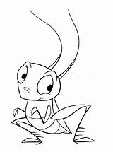 Mulan Grilo Grasshopper Insect Cri Kidsworksheetfun Kee Rocks Passo sketch template