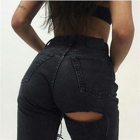 black bum ripped jeans