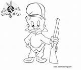 Looney Elmer Tunes Coloring Pages Fudd Printable Kids sketch template