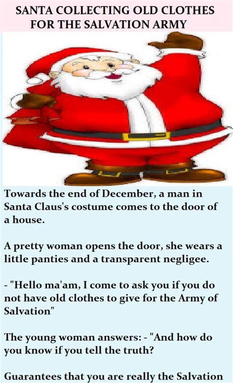 Santa Collecting The Old Clothes For The Salvation Army Funny