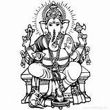 Hindu Ganesha sketch template