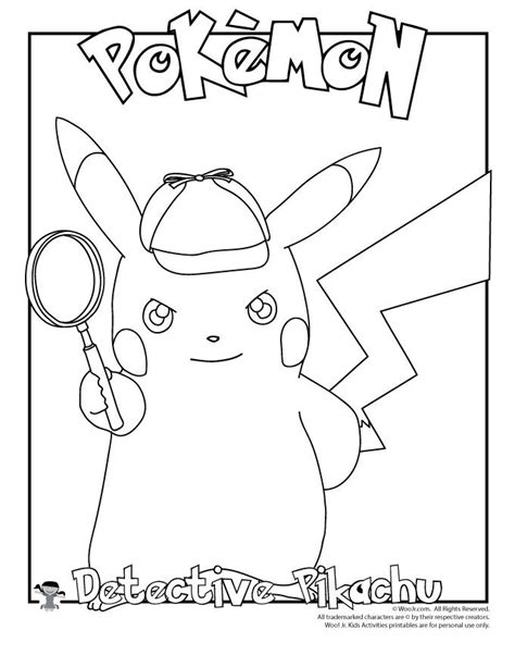 detective pikachu color page warehouse  ideas