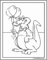Coloring Crocodile Alligator Balloons Pages Birthday Colorwithfuzzy sketch template