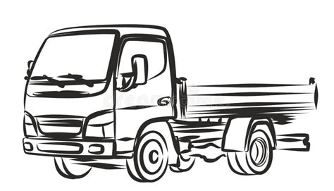 delivery truck sketch stock vector illustration  truck