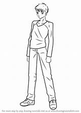Shirou Emiya Fate Stay Night Draw Drawing Step sketch template