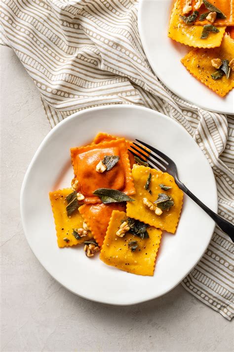 Pumpkin Ravioli With Sage Brown Butter And Toasted Walnuts Nourish