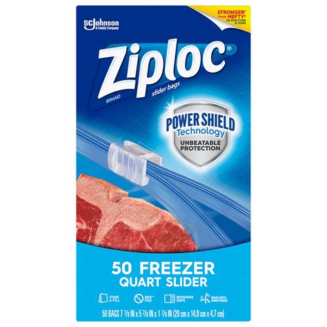 ziploc brand slider freezer quart bags  power shield technology  count walmartcom